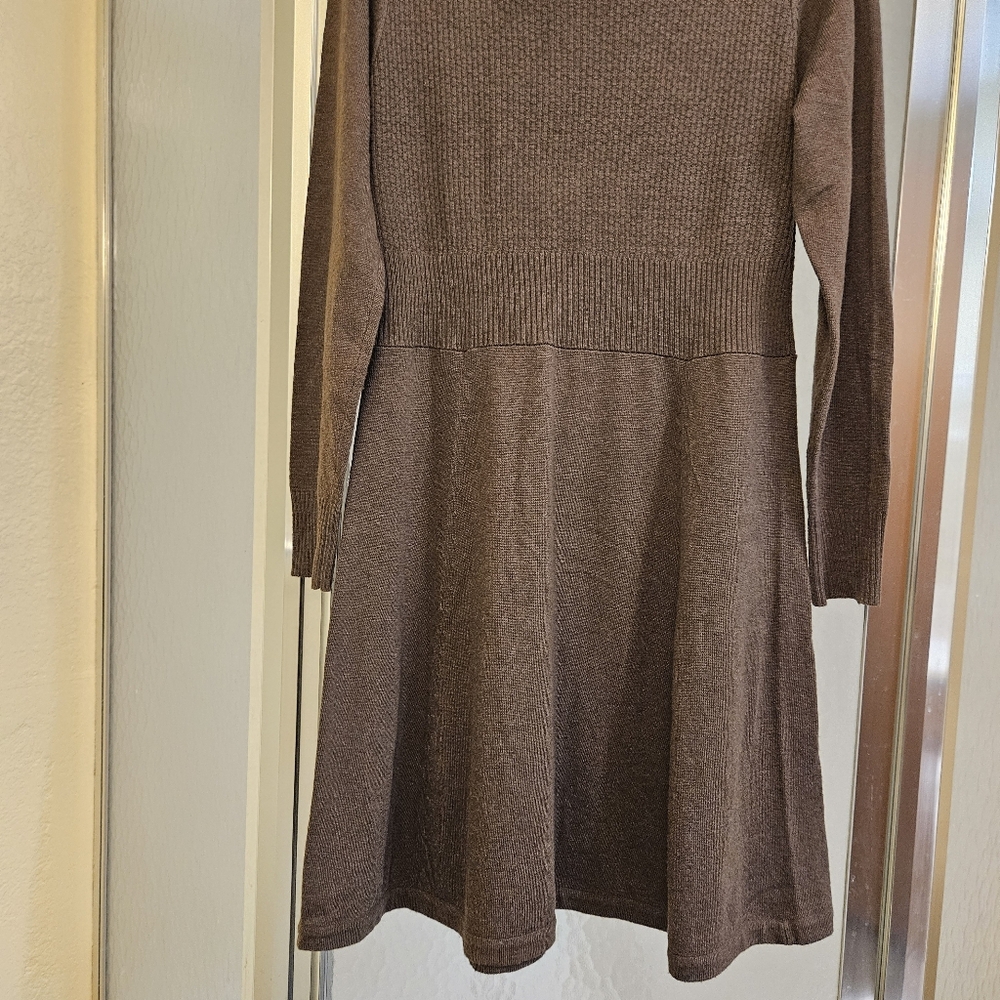 Charlie Paige LXL Cowl Neck Sweater Dress in Mocha AE-1611 - Picture 8 of 11